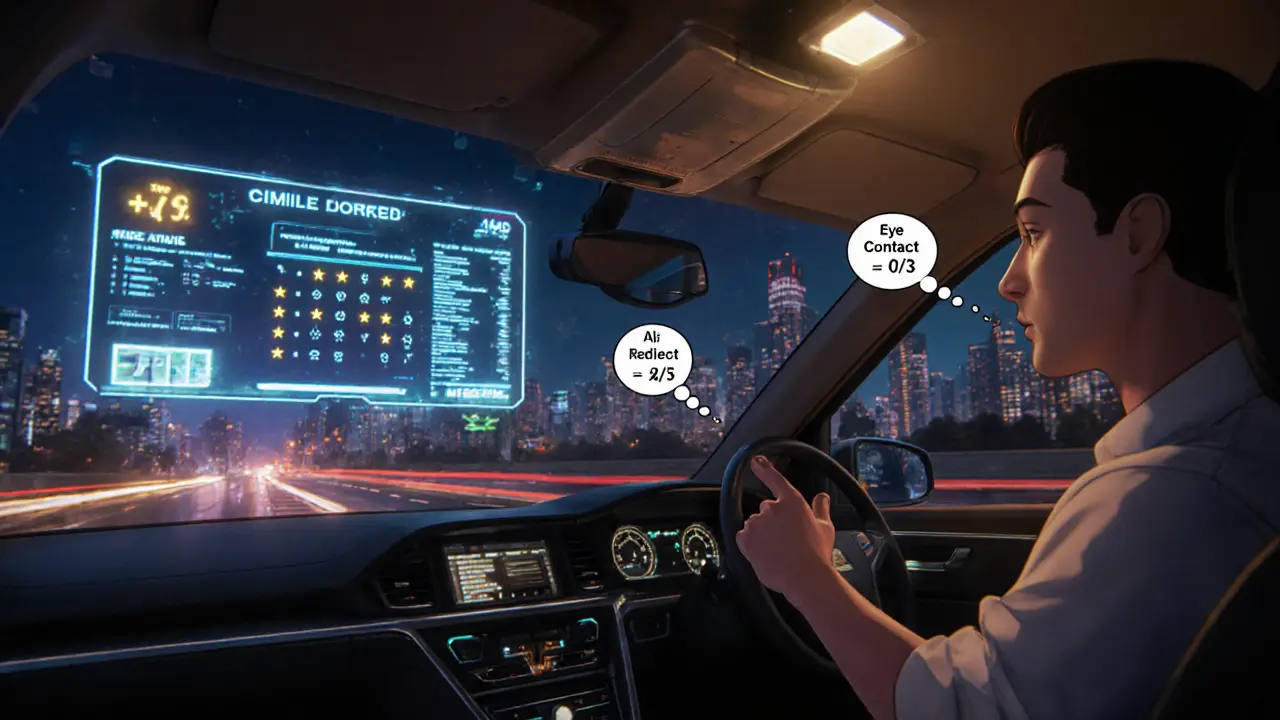 В салоне такси камеры анализируют поведение водителя, а его рейтинг поднимается на цифровом табло.