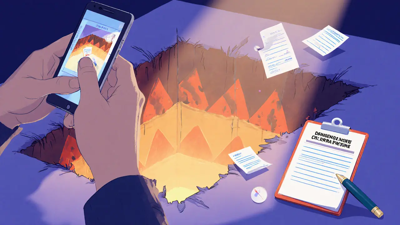 Фотографии ямы, медицинская справка и чеки лежат рядом — доказательства для компенсации.