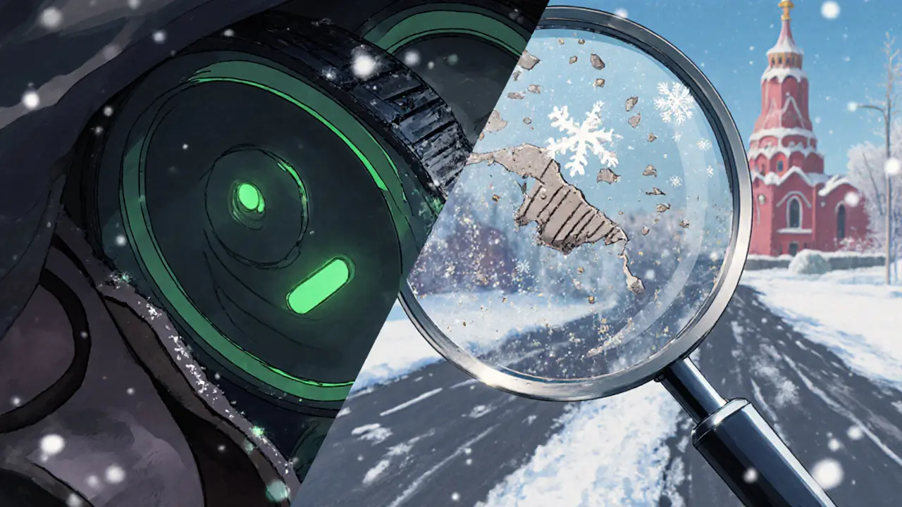 Сравнение нового и изношенного ремня ГРМ с деталями трещин и кристаллов соли.