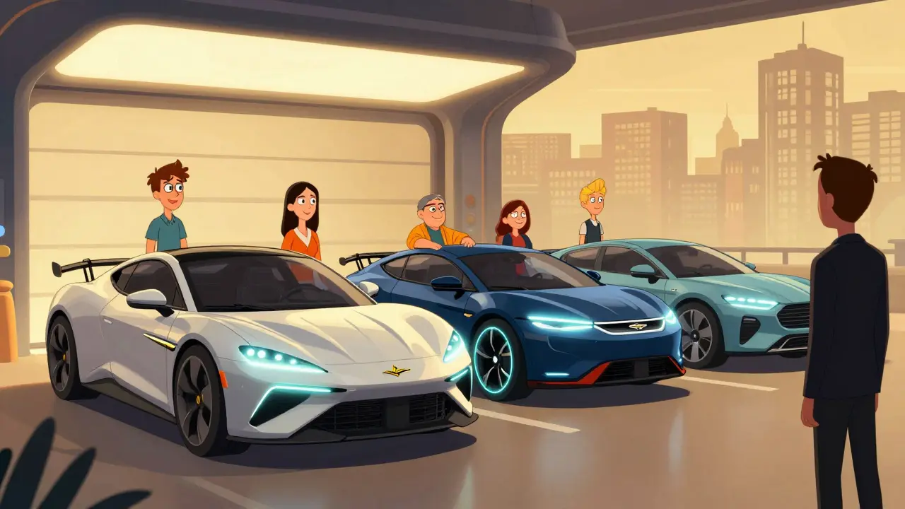 Новый электрический Lancia светится в гараже, Chrysler и Dodge превращаются в электромобили, клиенты довольны.