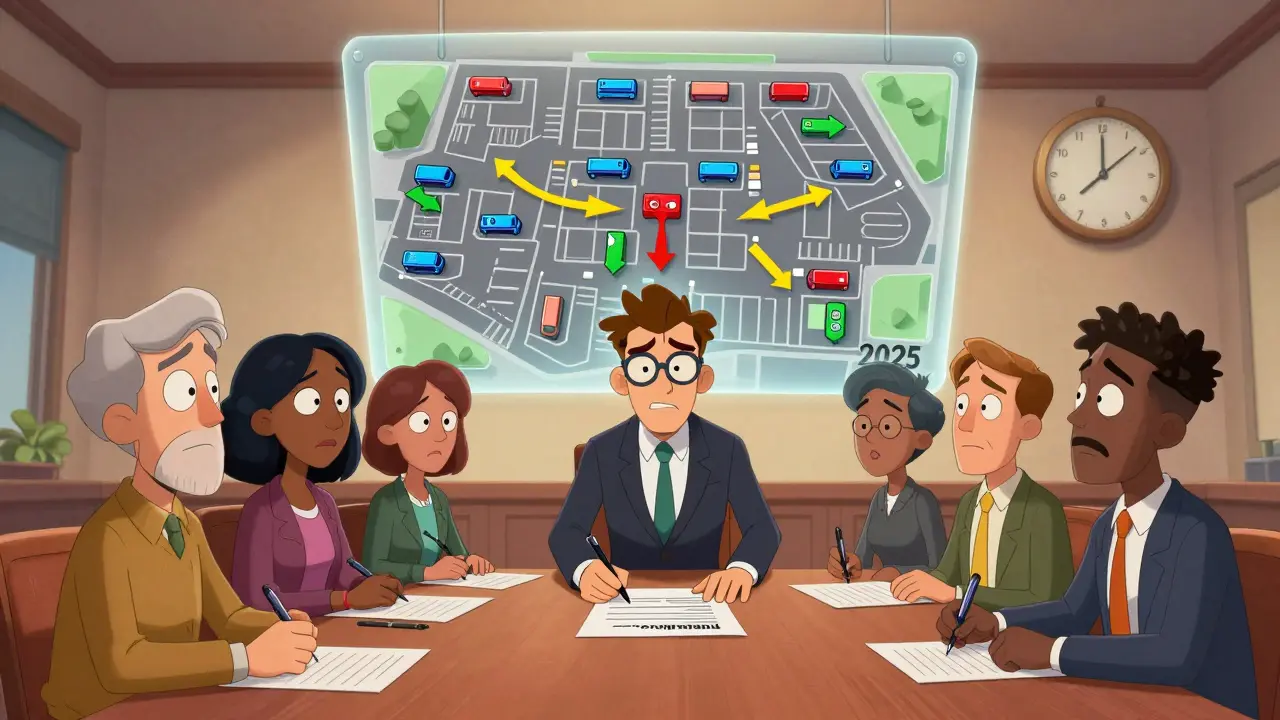 Собственник встречается с соседями, чтобы получить согласие на оформление парковочного места.