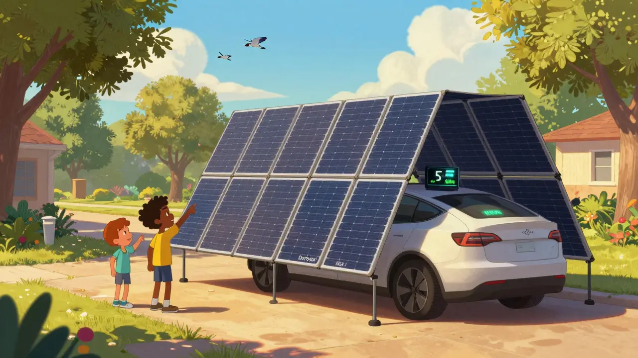 Солнечная зарядка для электромобиля: как работает и стоит ли покупать