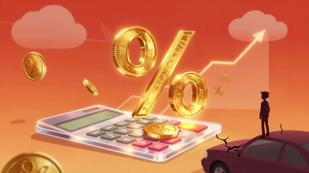 Абстрактное изображение подсчета штрафных процентов