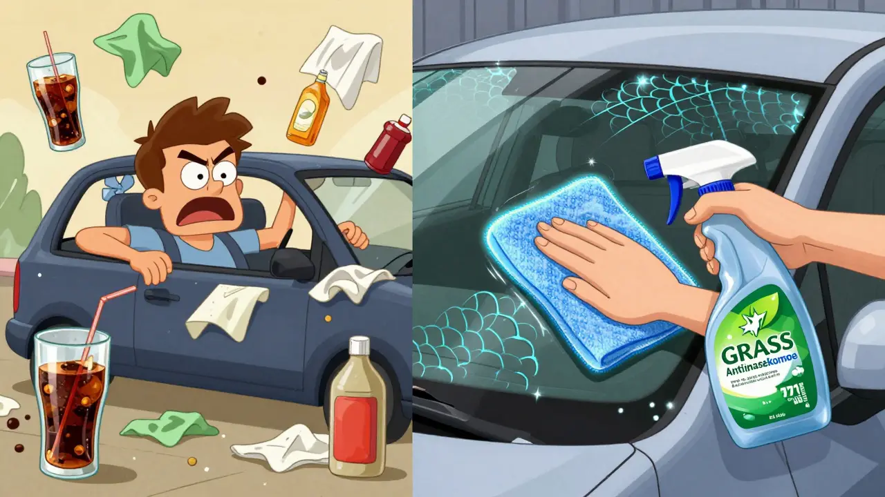 Сравнение: хаотичная чистка народными средствами и идеальная обработка профессиональным средством.