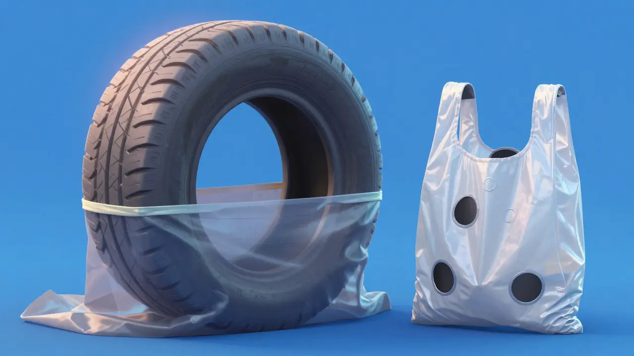 Использование дышащего текстильного чехла для хранения автомобильных шин