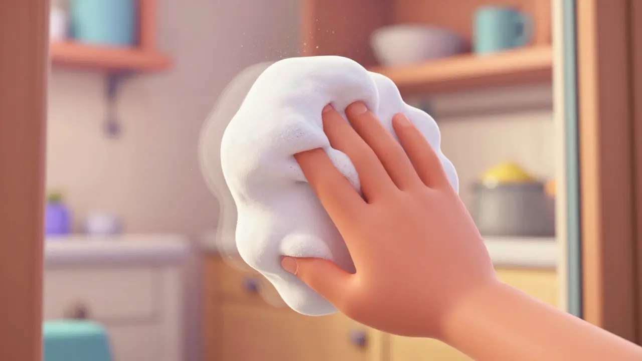 Нанесение пены для бритья на оконное стекло для борьбы с конденсатом