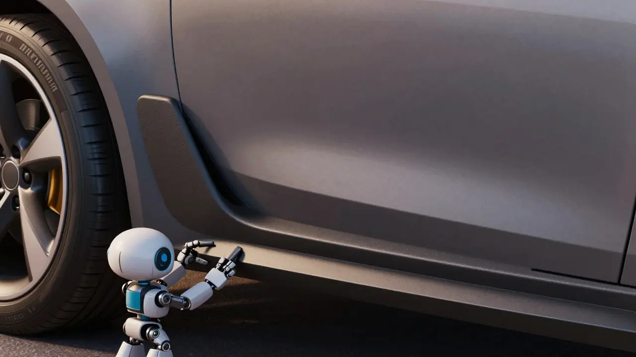 Установка защитных накладок на пороги автомобиля в стиле 3D анимации