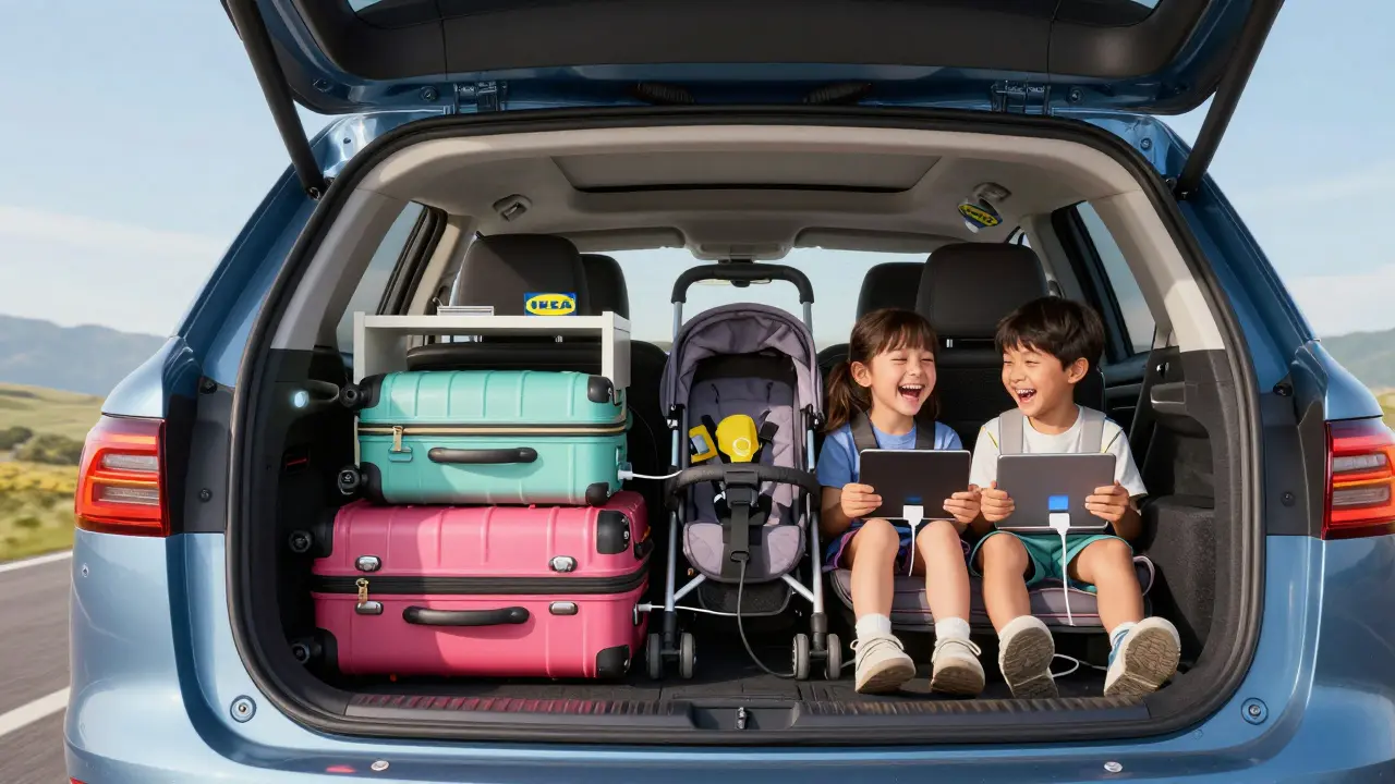Вместительный салон и багажник универсала с детьми и семейными вещами