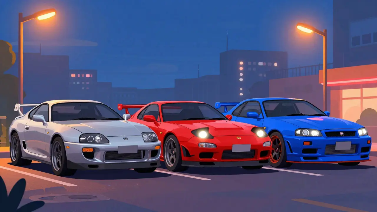 Nissan Skyline GT-R, Toyota Supra и Mazda RX-7: Сравнение японских легенд