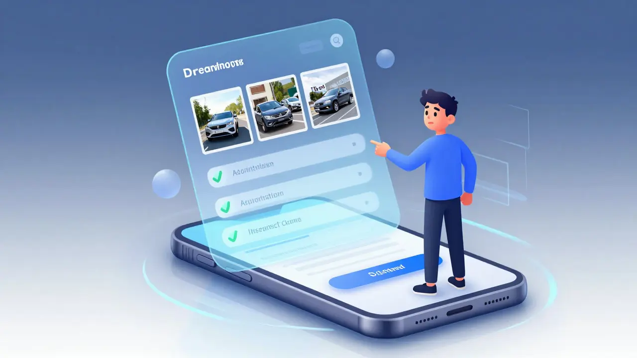 Смартфон с цифровым интерфейсом показывает успешную отправку заявки